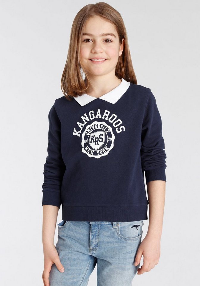 KangaROOS Sweatshirt für Mädchen, in kurzer Form mit Polokragen von KangaROOS