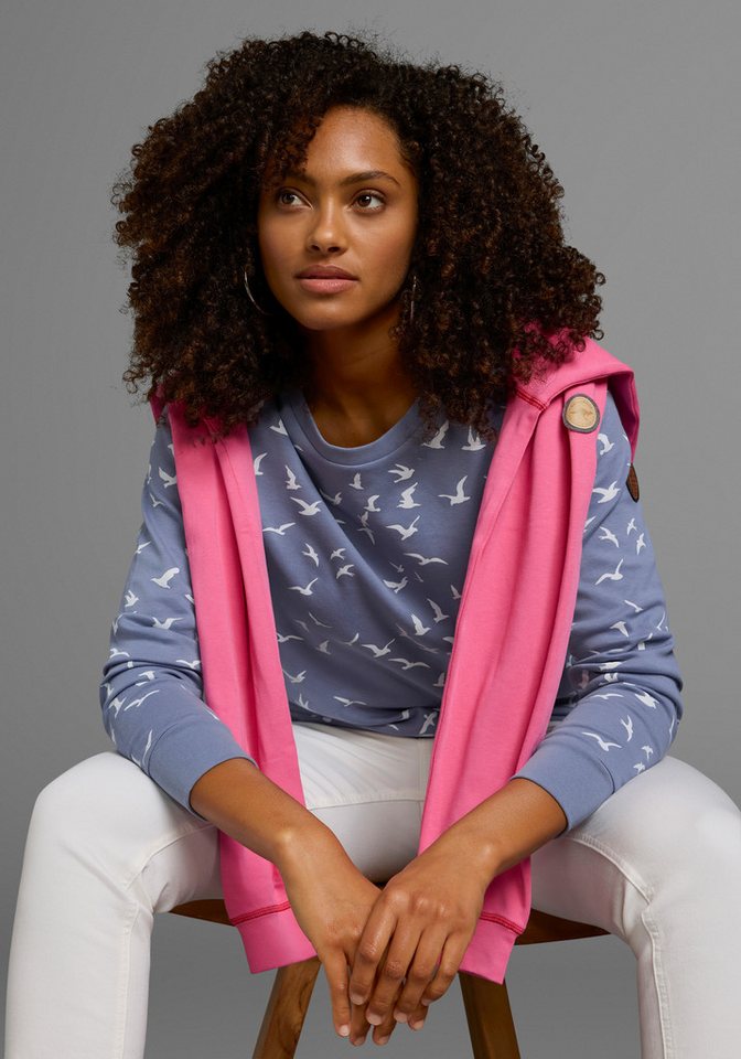 KangaROOS Sweatshirt Langarm, figurumspielender Schnitt, bedruckt, Rundhalsausschnitt von KangaROOS