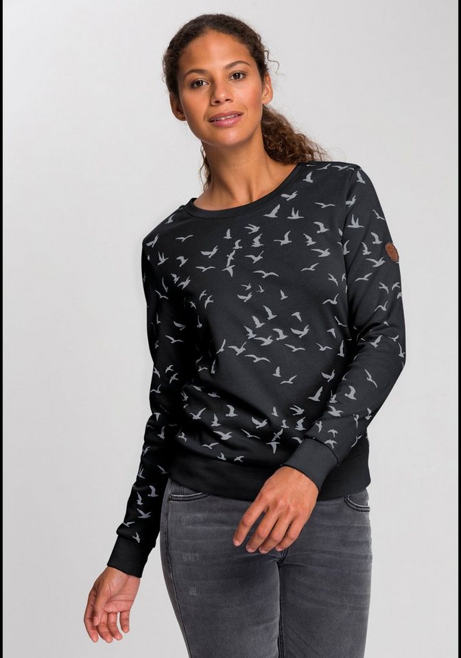 KangaROOS Sweatshirt Langarm, figurumspielender Schnitt, bedruckt, Rundhalsausschnitt von KangaROOS
