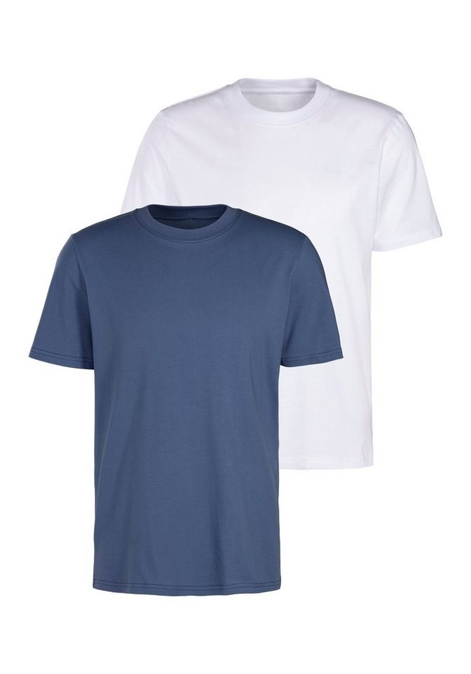 KangaROOS T-Shirt (2er-Pack) Freizeitshirt mit Kurzarm, Rundhals aus reine Baumwolle von KangaROOS