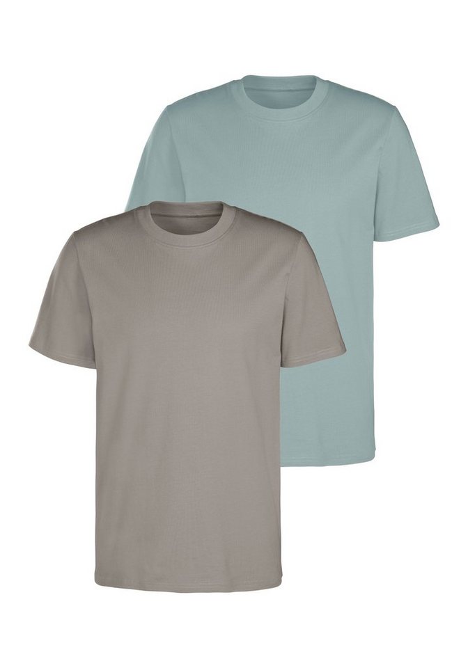 KangaROOS T-Shirt (2er-Pack) Freizeitshirt mit Kurzarm, Rundhals aus reine Baumwolle von KangaROOS