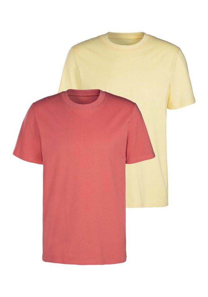 KangaROOS T-Shirt (2er-Pack) Freizeitshirt mit Kurzarm, Rundhals aus reine Baumwolle von KangaROOS