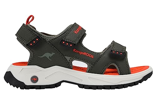 KangaROOS Unisex K-AS Ture Sandale, Olive/Flame, 38 EU von KangaROOS