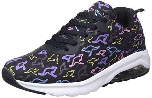 KangaROOS Unisex K-Air Ora Brand Sneaker, Jet Black/Multi, 36 EU von KangaROOS