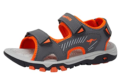 KangaROOS Unisex K-Celtic Barbo Sandale, Steel Grey/Flame, 35 EU von KangaROOS