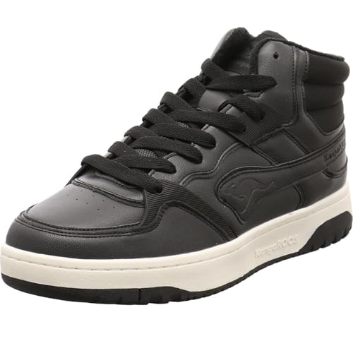 KangaROOS Unisex K-Draft Tony Mid Sneaker, Jet Black/cool beige, 42 EU von KangaROOS