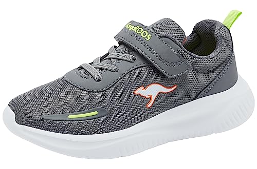 KangaROOS Unisex K-FT Maze EV Sneaker, Steel Grey/neon orange, 37 EU von KangaROOS