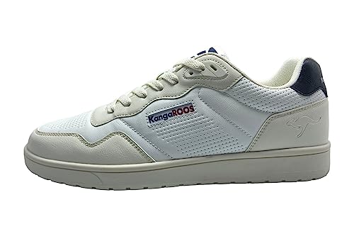 KangaROOS Unisex K-Slam One Sneaker, White/cool beige, 36 EU von KangaROOS