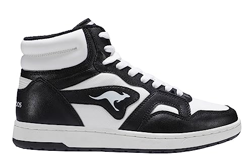 KangaROOS Unisex K-Slam Point Mid Sneaker, Jet Black/White, 39 EU von KangaROOS