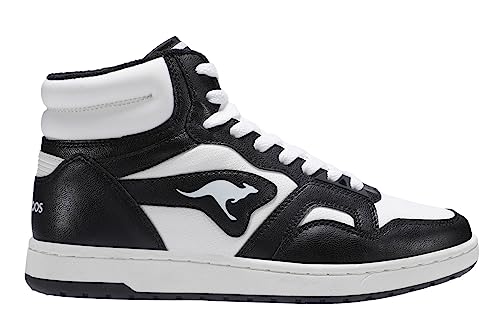 KangaROOS Unisex K-Slam Point Mid Sneaker, Jet Black/White, 42 EU von KangaROOS