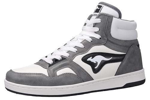 KangaROOS Unisex K-Slam Point Mid Sneaker, Ultimate Grey/Jet Black, 38 EU von KangaROOS