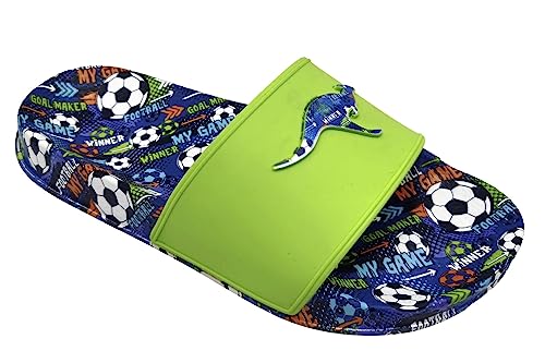 KangaROOS Unisex K-Slide Print Sandale, Lime/Soccer, 35 EU von KangaROOS
