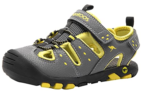 KangaROOS Unisex K-Trek Sandale, steel grey/neon yellow, 39 EU von KangaROOS