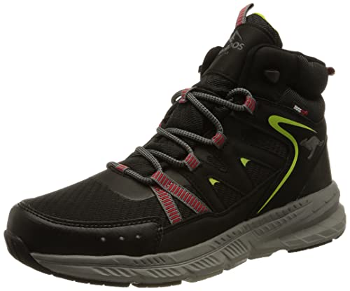 KangaROOS Unisex K-UO Nod Mid RTX Wanderschuh, Jet Black/Lime, 43 EU von KangaROOS