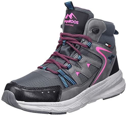 KangaROOS Unisex K-UO Nod Mid RTX Wanderschuh, charcole Grey/neon pink, 37 EU von KangaROOS