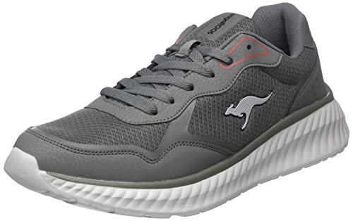 KangaROOS Unisex KM-Lama Sneaker, Steel Grey/red, 47 EU von KangaROOS