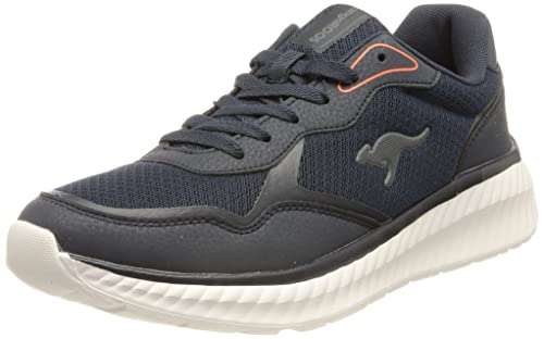 KangaROOS Unisex KM-Lama Sneaker, dk Navy/neon orange, 46 EU von KangaROOS