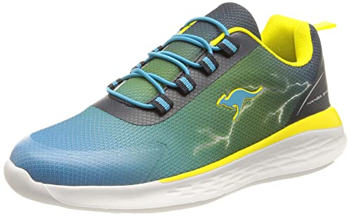 KangaROOS Unisex KQ-Light Sneaker, Sky/neon Yellow, 35 EU von KangaROOS