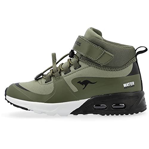 KangaROOS Unisex Kinder Kx-hydro Sneaker, Olive Jet Black, 36 EU von KangaROOS