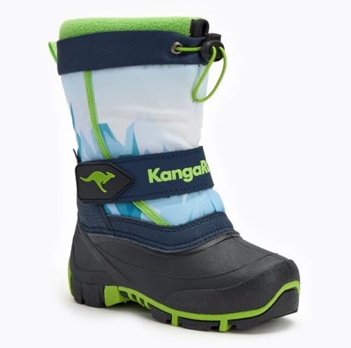 KangaROOS Unisex Kanga-Bean IV Schneestiefel, dk Navy/Lime, 38 EU von KangaROOS