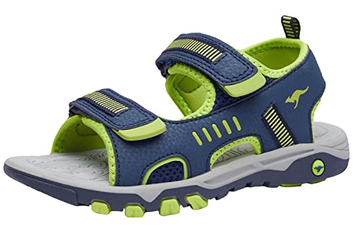 KangaROOS Unisex-Kinder K-Logan Sneaker, Blau (Dark Navy/Lime 4054), 31 EU von KangaROOS