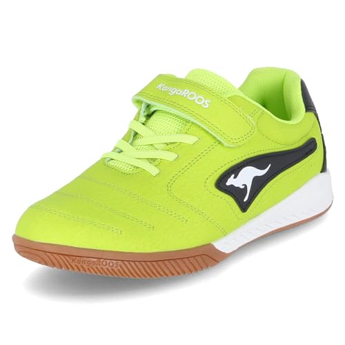 KangaROOS Unisex Kinder K5-drib Ev Sneaker, Neon Yellow Jet Black, 39 EU von KangaROOS