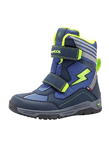 KangaROOS Unisex-Kinder Snow Flash Boys SL Schneestiefel, Blau (Dk Navy/Lime 4054) von KangaROOS