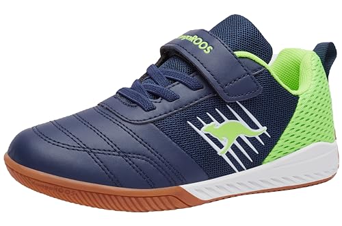 KangaROOS Unisex Kinder Super Court Ev Sneaker, Dark Navy Lime 4054, 29 EU von KangaROOS