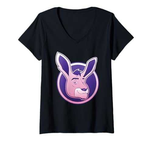 Damen Kangamoon T-Shirt mit V-Ausschnitt von Kangamoon