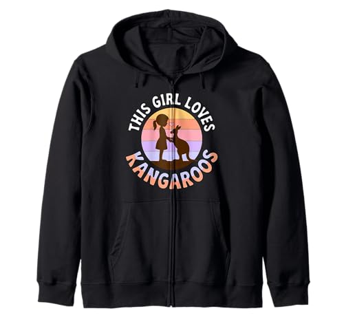 Dieses Mädchen liebt Kängurus Mädchen Känguru-Liebhaber Kapuzenjacke von Kangaroo Designs for Girls Who Love Kangaroos