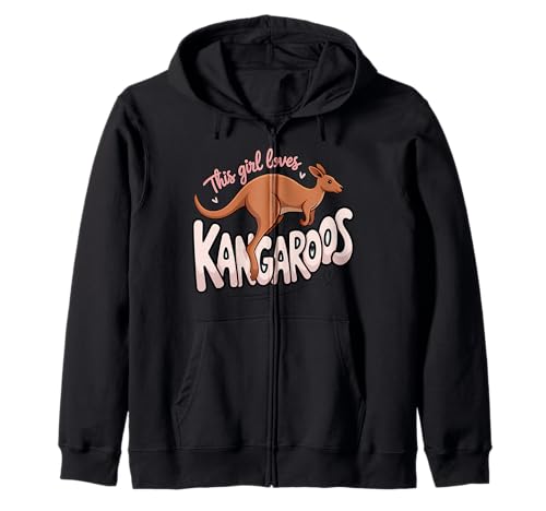 Dieses Mädchen liebt Kängurus Mädchen Känguru-Liebhaber Kapuzenjacke von Kangaroo Designs for Girls Who Love Kangaroos