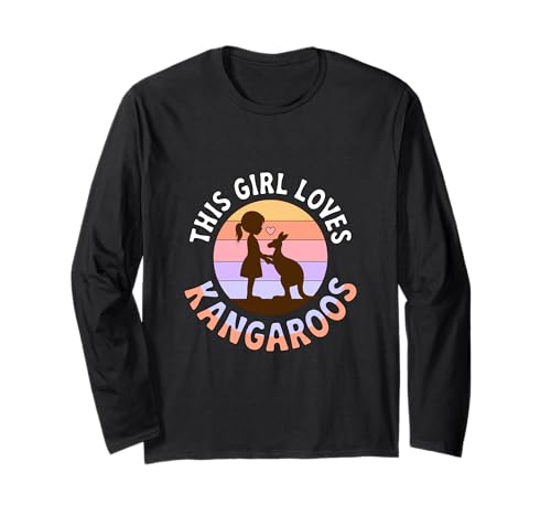 Dieses Mädchen liebt Kängurus Mädchen Känguru-Liebhaber Langarmshirt von Kangaroo Designs for Girls Who Love Kangaroos
