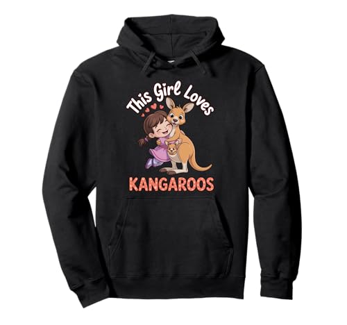 Dieses Mädchen liebt Kängurus Mädchen Känguru-Liebhaber Pullover Hoodie von Kangaroo Designs for Girls Who Love Kangaroos