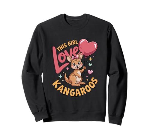 Dieses Mädchen liebt Kängurus Mädchen Känguru-Liebhaber Sweatshirt von Kangaroo Designs for Girls Who Love Kangaroos