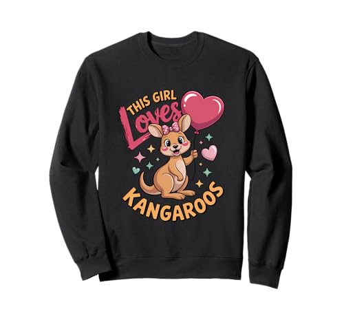 Dieses Mädchen liebt Kängurus Mädchen Känguru-Liebhaber Sweatshirt von Kangaroo Designs for Girls Who Love Kangaroos