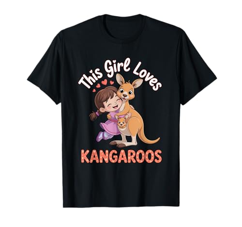 Dieses Mädchen liebt Kängurus Mädchen Känguru-Liebhaber T-Shirt von Kangaroo Designs for Girls Who Love Kangaroos