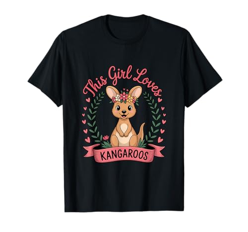 Dieses Mädchen liebt Kängurus Mädchen Känguru-Liebhaber T-Shirt von Kangaroo Designs for Girls Who Love Kangaroos