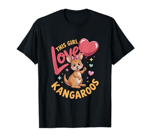 Dieses Mädchen liebt Kängurus Mädchen Känguru-Liebhaber T-Shirt von Kangaroo Designs for Girls Who Love Kangaroos