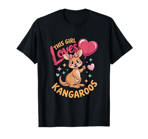 Dieses Mädchen liebt Kängurus Mädchen Känguru-Liebhaber T-Shirt von Kangaroo Designs for Girls Who Love Kangaroos
