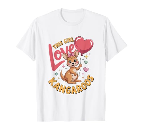 Dieses Mädchen liebt Kängurus Mädchen Känguru-Liebhaber T-Shirt von Kangaroo Designs for Girls Who Love Kangaroos