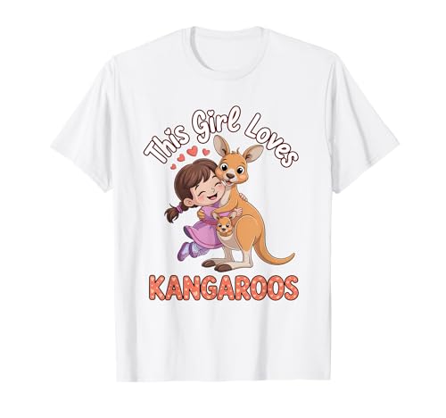 Dieses Mädchen liebt Kängurus Mädchen Känguru-Liebhaber T-Shirt von Kangaroo Designs for Girls Who Love Kangaroos