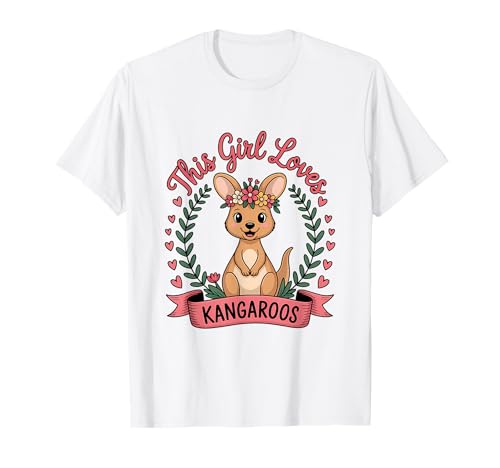 Dieses Mädchen liebt Kängurus Mädchen Känguru-Liebhaber T-Shirt von Kangaroo Designs for Girls Who Love Kangaroos