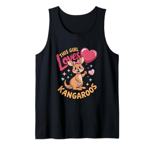 Dieses Mädchen liebt Kängurus Mädchen Känguru-Liebhaber Tank Top von Kangaroo Designs for Girls Who Love Kangaroos