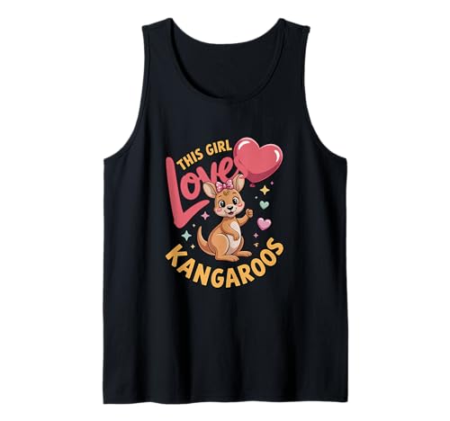 Dieses Mädchen liebt Kängurus Mädchen Känguru-Liebhaber Tank Top von Kangaroo Designs for Girls Who Love Kangaroos