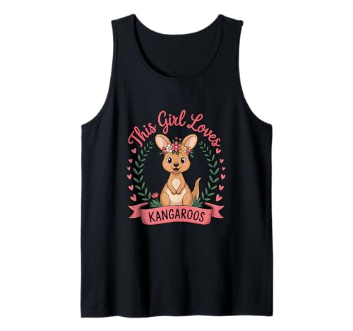 Dieses Mädchen liebt Kängurus Mädchen Känguru-Liebhaber Tank Top von Kangaroo Designs for Girls Who Love Kangaroos