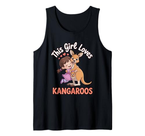 Dieses Mädchen liebt Kängurus Mädchen Känguru-Liebhaber Tank Top von Kangaroo Designs for Girls Who Love Kangaroos