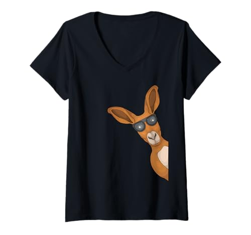 Damen Kangaroo Lover Kids Australia Animals Känguru T-Shirt mit V-Ausschnitt Damen Kangaroo Lover Kids Australia Animals Känguru T-Shirt mit V-Ausschnitt von Kangaroo Gifts For Men & Women