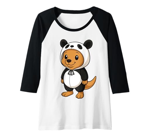 Damen Kawaii Kangaroo In Panda Kostüm für Mädchen Kinder Känguru Raglan Damen Kawaii Kangaroo In Panda Kostüm für Mädchen Kinder Känguru Raglan von Kangaroo In Panda Costume Kawaii Design