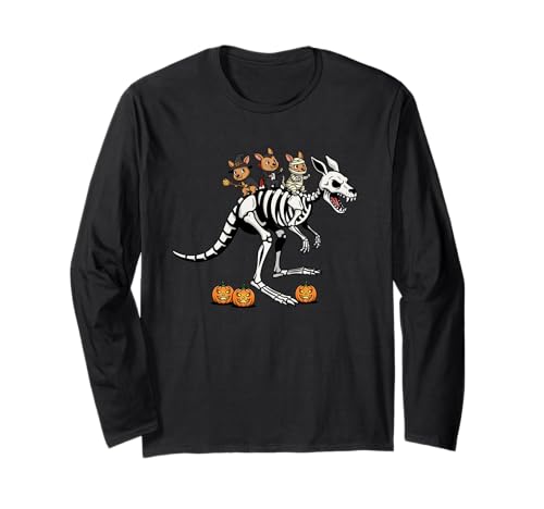 Känguru-Skelett Mumie Hexe Halloween Kinder Herren Damen Langarmshirt Känguru-Skelett Mumie Hexe Halloween Kinder Herren Damen Langarmshirt von Kangaroo Lovers Cute Halloween Outfits Boy Girl