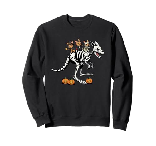 Känguru-Skelett Mumie Hexe Halloween Kinder Herren Damen Sweatshirt Känguru-Skelett Mumie Hexe Halloween Kinder Herren Damen Sweatshirt von Kangaroo Lovers Cute Halloween Outfits Boy Girl